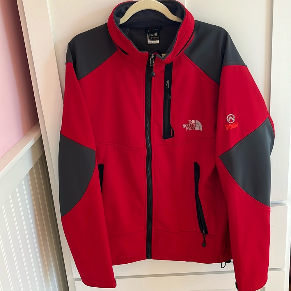 Men’s North Face Summit Series Full Zip Red/Gray with Detachable Hood